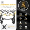 400L Large Capacity Folding Double Decker Wagon with Brakes, 50" Extra Long Extender Cart, 500lbs Heavy Duty Collapsible Wagons