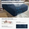 50 Inch Chaise Lounge Chair Indoor, Oversized Corduroy Upholstered Boneless Sofa Bed, Deep Seat Sleeper Couch Reading Chairs, Cloud Sofas Couches for Living Room, No Assembly Required (Dark Grey)