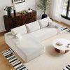 135" Oversized Compressed Sectional Sofa - 33D High-Density Foam Cloud Couch with Deep Seat - Minimalist 3-Piece Corduroy Upholstered Boneless Modular Lounge Couch | Breathable material, Full Foam, Anti-slip