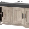 2-Tier Storage Bench, Shoe Bench with Thickened Padded Seat Cushion, Entryway Bench with 4 Doors, Adjustable Shelf, 13.8" D x 45.3" W x 18.5" H, for Entryway, Living Room, Bedroom, White