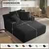 50 Inch Chaise Lounge Chair Indoor, Oversized Corduroy Upholstered Boneless Sofa Bed, Deep Seat Sleeper Couch Reading Chairs, Cloud Sofas Couches for Living Room, No Assembly Required (Dark Grey)