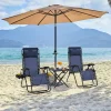 3PCS Zero Gravity Recliner Portable Outdoor Reclining Chair Set Side Table Lounge Chairs
