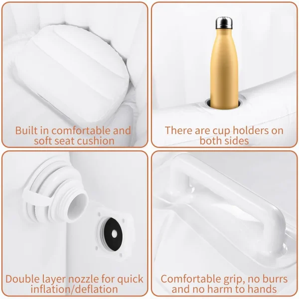 1 Set Birth Pool with Liner Including 1 Inflatable Home Birthing Pool 1 Liner Birthing Tub White Water Birth Tub for Labor Expectant Mothers Doula Midwife Supplies 65 L x 55 W x 26 H
