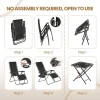 3PCS Zero Gravity Recliner Portable Outdoor Reclining Chair Set Side Table Lounge Chairs