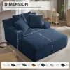 50 Inch Chaise Lounge Chair Indoor, Oversized Corduroy Upholstered Boneless Sofa Bed, Deep Seat Sleeper Couch Reading Chairs, Cloud Sofas Couches for Living Room, No Assembly Required (Dark Grey)