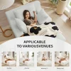 50 Inch Chaise Lounge Chair Indoor, Oversized Corduroy Upholstered Boneless Sofa Bed, Deep Seat Sleeper Couch Reading Chairs, Cloud Sofas Couches for Living Room, No Assembly Required (Dark Grey)