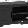 2-Tier Storage Bench, Shoe Bench with Thickened Padded Seat Cushion, Entryway Bench with 4 Doors, Adjustable Shelf, 13.8" D x 45.3" W x 18.5" H, for Entryway, Living Room, Bedroom, White