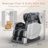 2025 Massage Chair Full Body, Zero Gravity Massage Chair with 10 Fix Rollers, Heating, Foot Massage, Auto Modes, Bluetooth Speaker, Touch Screen Controller (Black & Brown)