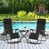 3PCS Zero Gravity Recliner Portable Outdoor Reclining Chair Set Side Table Lounge Chairs