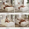 50 Inch Chaise Lounge Chair Indoor, Oversized Corduroy Upholstered Boneless Sofa Bed, Deep Seat Sleeper Couch Reading Chairs, Cloud Sofas Couches for Living Room, No Assembly Required (Dark Grey)