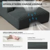 50 Inch Chaise Lounge Chair Indoor, Oversized Corduroy Upholstered Boneless Sofa Bed, Deep Seat Sleeper Couch Reading Chairs, Cloud Sofas Couches for Living Room, No Assembly Required (Dark Grey)