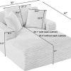 50 Inch Chaise Lounge Chair Indoor, Oversized Corduroy Upholstered Boneless Sofa Bed, Deep Seat Sleeper Couch Reading Chairs, Cloud Sofas Couches for Living Room, No Assembly Required (Dark Grey)