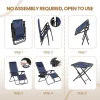 3PCS Zero Gravity Recliner Portable Outdoor Reclining Chair Set Side Table Lounge Chairs