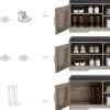 2-Tier Storage Bench, Shoe Bench with Thickened Padded Seat Cushion, Entryway Bench with 4 Doors, Adjustable Shelf, 13.8" D x 45.3" W x 18.5" H, for Entryway, Living Room, Bedroom, White