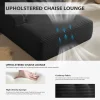 50 Inch Chaise Lounge Chair Indoor, Oversized Corduroy Upholstered Boneless Sofa Bed, Deep Seat Sleeper Couch Reading Chairs, Cloud Sofas Couches for Living Room, No Assembly Required (Dark Grey)