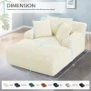 50 Inch Chaise Lounge Chair Indoor, Oversized Corduroy Upholstered Boneless Sofa Bed, Deep Seat Sleeper Couch Reading Chairs, Cloud Sofas Couches for Living Room, No Assembly Required (Dark Grey)