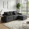 135" Oversized Compressed Sectional Sofa - 33D High-Density Foam Cloud Couch with Deep Seat - Minimalist 3-Piece Corduroy Upholstered Boneless Modular Lounge Couch | Breathable material, Full Foam, Anti-slip