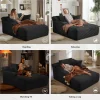 50 Inch Chaise Lounge Chair Indoor, Oversized Corduroy Upholstered Boneless Sofa Bed, Deep Seat Sleeper Couch Reading Chairs, Cloud Sofas Couches for Living Room, No Assembly Required (Dark Grey)