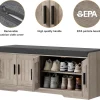 2-Tier Storage Bench, Shoe Bench with Thickened Padded Seat Cushion, Entryway Bench with 4 Doors, Adjustable Shelf, 13.8" D x 45.3" W x 18.5" H, for Entryway, Living Room, Bedroom, White