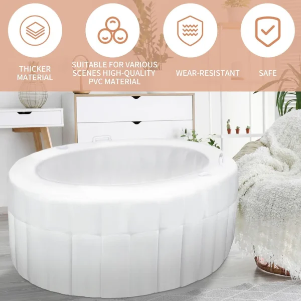 1 Set Birth Pool with Liner Including 1 Inflatable Home Birthing Pool 1 Liner Birthing Tub White Water Birth Tub for Labor Expectant Mothers Doula Midwife Supplies 65 L x 55 W x 26 H