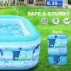 2026 Upgrade Inflatable Pools with Lights, Inflatable Swimming Pools for Adults, Blow Up Pool Solar, Large Pool, Durable Thickened Inflatable Pool for Backyard- Light Blue